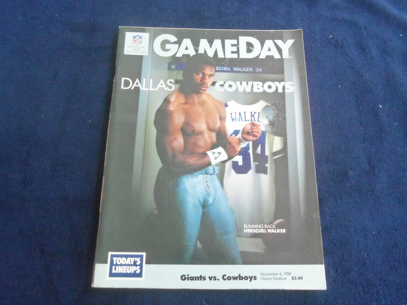 1988 NOVEMBER 6 GAMEDAY MAGAZINE - NEW YORK GIANTS VS. DALLAS COWBOYS - SP 4686H