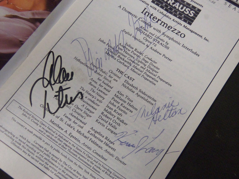 1986 MARCH 16 INTERMEZZO AUTOGRAPHED CARNEGIE HALL PROGRAM- ALAN TITUS - KD 5266