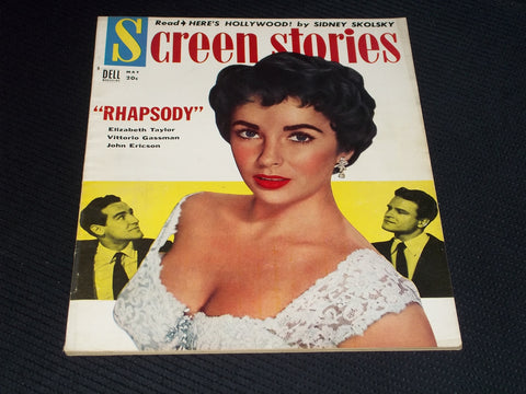 1954 MAY SCREEN STORIES MAGAZINE - LIZ TAYLOR FRONT COVER - E 14113