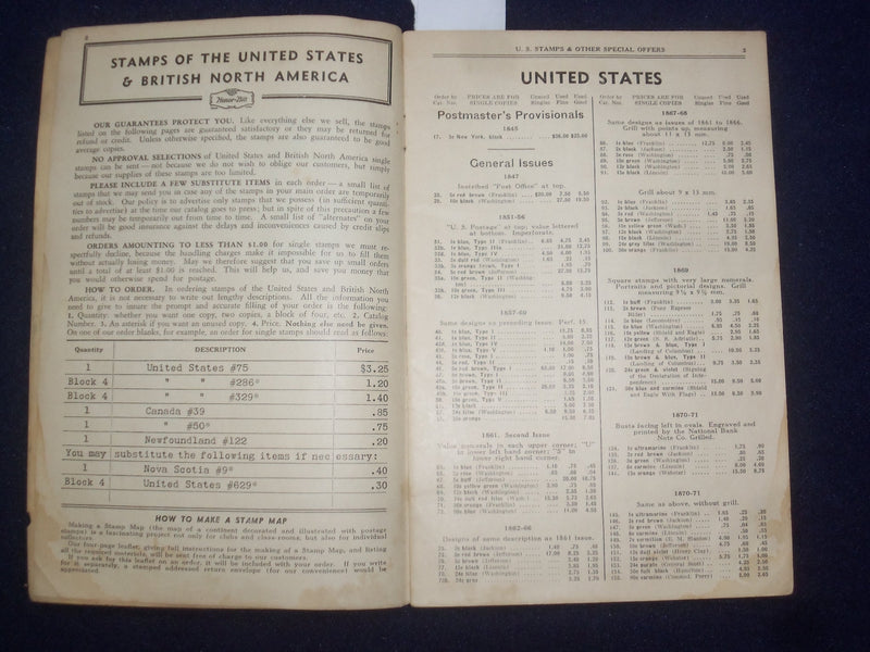 1930'S H. E. & HARRIS CO. - U.S. STAMPS CATALOG - J 9460