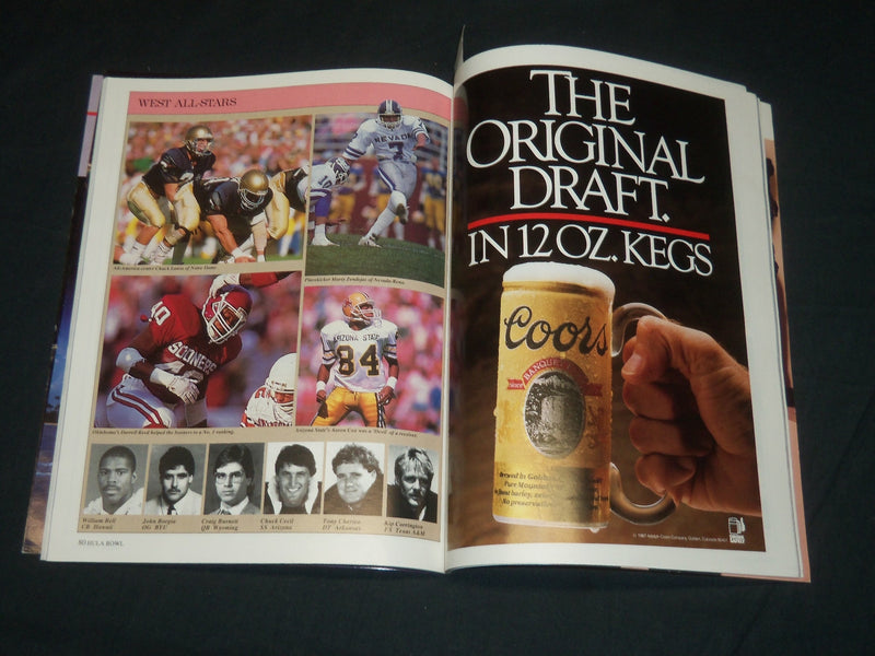 1988 HULA BOWL COLLEGE FOOTBALL PROGRAM / TICKET STUB - HAWAII - J 5550