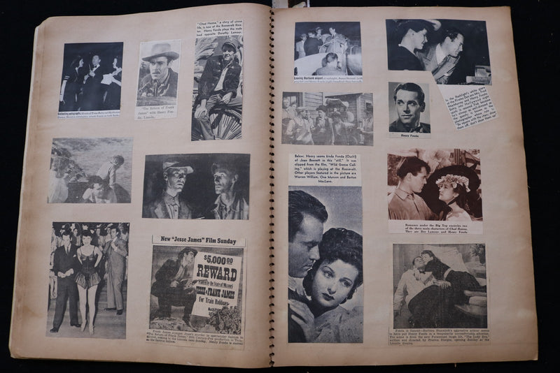 1930'S HOLLYWOOD STARS SCRAPBOOK - HENRY FONDA - CLARK GABLE - E 24946