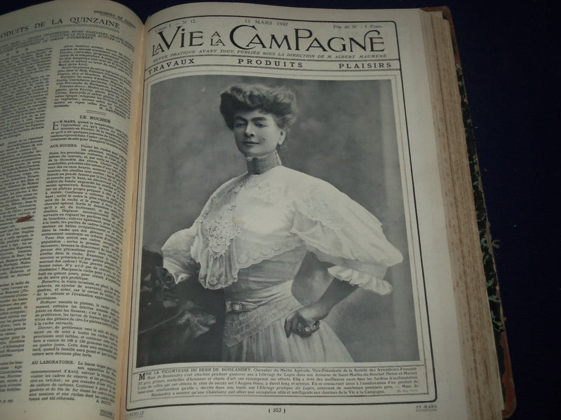 1907 LA VIE A LA CAMPAGNE FRENCH BOUND VOLUME - GREAT PHOTOS - KD 2317