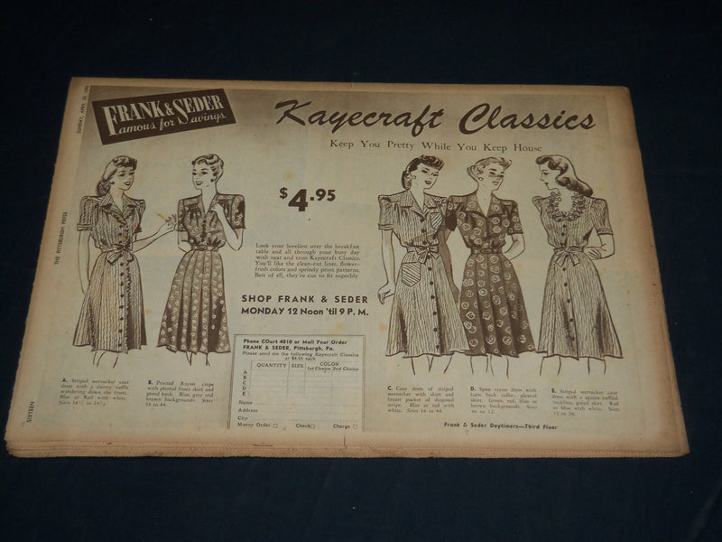 1945 APRIL 29 THE PITTSBURGH PRESS SUNDAY ROTO SECTION - CHILI WILLIAMS- NP 4486