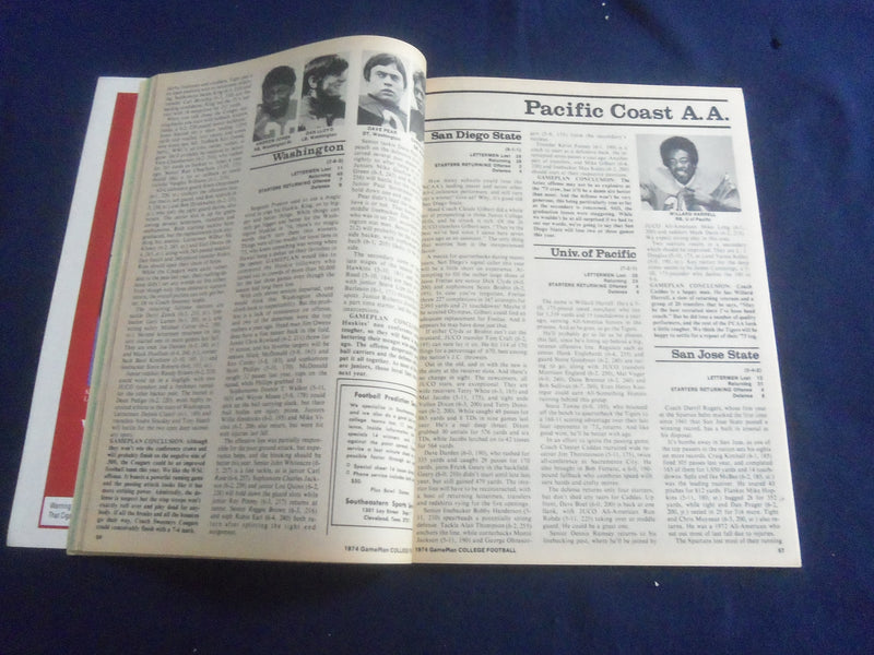1974 GAME PLAN COLLEGE FOOTBALL MAGAZINE - 1974 ANNUAL REVIEW - SP 6481H