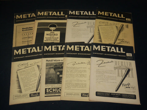 1947-1949 METALL - VERLAG GERMAN MAGAZINES LOT OF 8 ISSUES - WR 464A