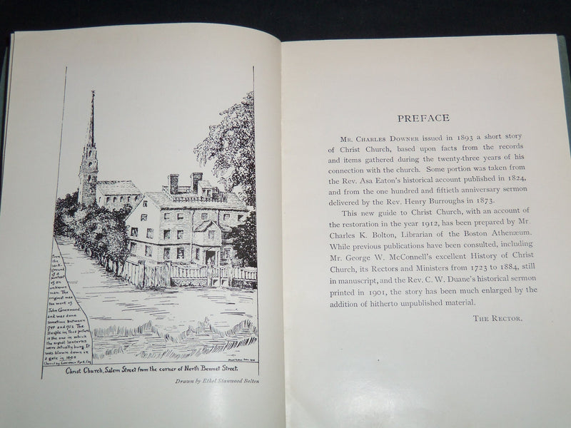 1929 CHRIST CHURCH SALEM ST. BOSTON A GUIDE 1723 BOOK - SOFTCOVER - J 8637