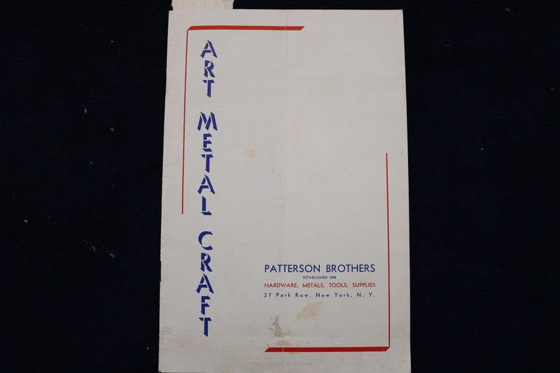 1930'S PATTERSON BROTHERS ART METAL CRAFT CATALOG - NEW YORK N.Y. - K 1498
