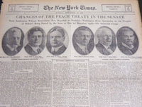 1919 SEPT 28 NY TIMES DRAMA SECTION - CHANCES OF PEACE TREATY SENATE - NT 7099
