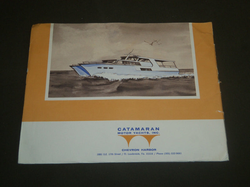 1968 CATAMARAN MOTOR YACHTS SALES BROCHURE - CHEVRON HARBOR- FLORIDA - B 6592