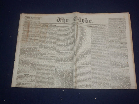 1833 SEPTEMBER 5 THE GLOBE NEWSPAPER - U.S. BANK - JACKSON - NP 5076