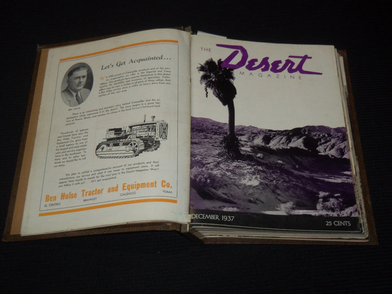 1937-1938 THE DESERT MAGAZINE BOUND VOLUME - BINDER - NO. 1-12 - KD 5403L