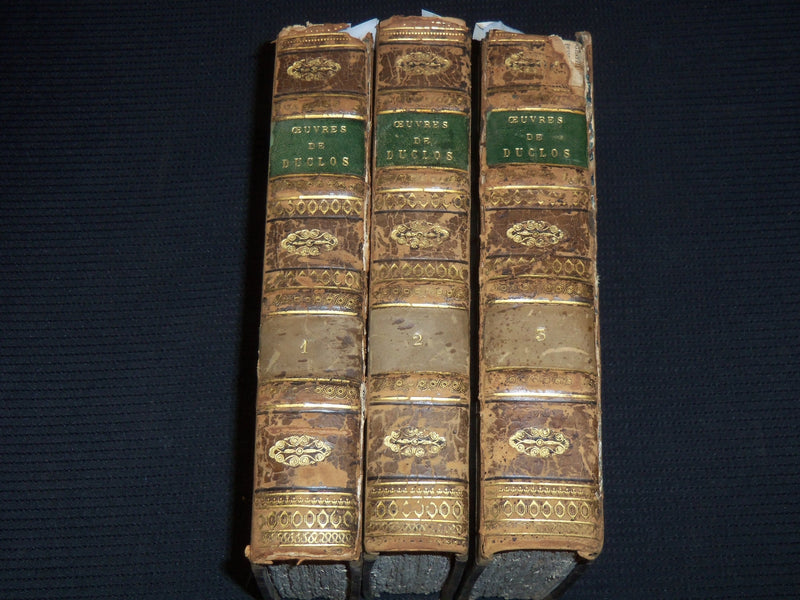 1820-1821 OEUVRES DE DUCLOS FRENCH VOLUMES 1-3 - PARIS - KD 4133