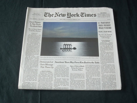 2019 MARCH 7 NEW YORK TIMES- U.S. TRADE DEFICIT UNDER PRESIDENT BULGES TO RECORD