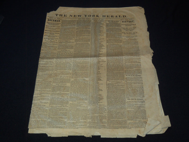 1864 DECEMBER 16 NEW YORK HERALD NEWSPAPER - SHERMAN - NASHVILLE - NP 4252R