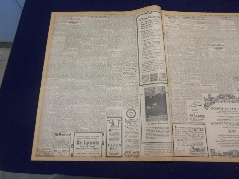 1917 MAY 10 NEW YORK TIMES - FRENCH WAR ENVOYS CITY'S GUEST - NT 9139