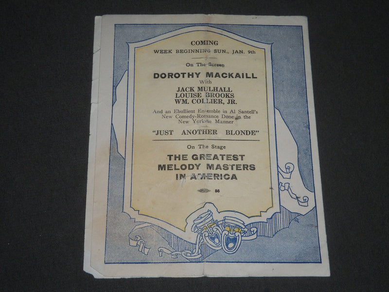 1927 JANUARY 2 CRANDALL'S METROPOLITAN THEATRE PROGRAM - J 2397