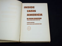 1941 INSIDE LATIN AMERICA HARDCOVER BOOK BY JOHN GUNTHER - FIRST EDN - KD 7594