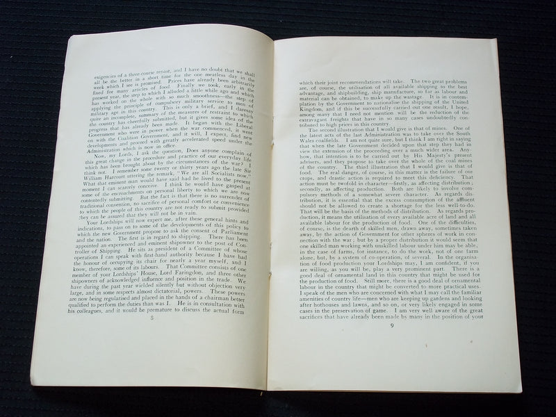 1916 GERMANY'S MOVE AND BRITAIN'S ANSWER SOFTCOVER BOOK BY EARL CURZON - J 7146