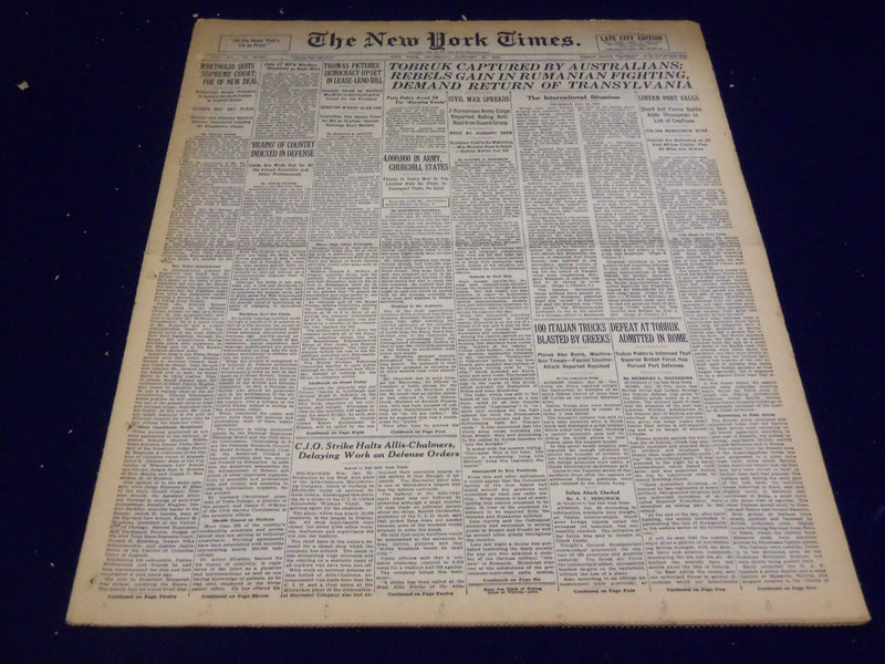 1941 JAN 23 NEW YORK TIMES - TO BRUK CAPTURED BY AUSTRALIANS - NT 1517