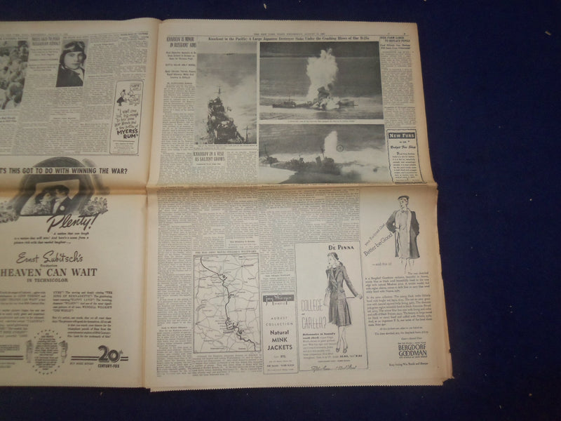 1943 AUG 11 NEW YORK TIMES -CHURCHILL IN QUEBEC, ROOSEVELT WILL SEE HIM- NP 6548