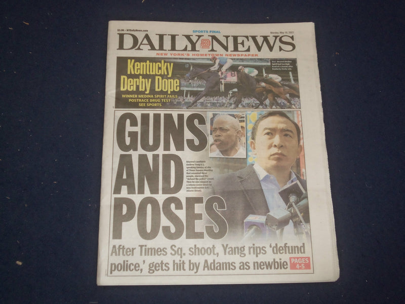 2021 MAY 10 NEW YORK DAILY NEWS NEWSPAPER -DERBY'S MEDINA SPIRIT FAILS DRUG TEST