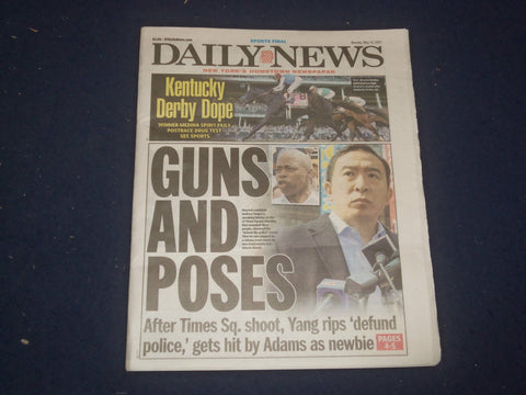 2021 MAY 10 NEW YORK DAILY NEWS NEWSPAPER -DERBY'S MEDINA SPIRIT FAILS DRUG TEST