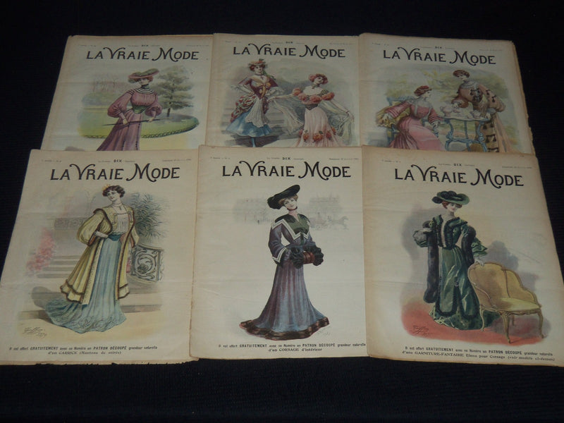 1904 LA VRAIE MODE FRENCH FASHION MAGAZINE LOT OF 22 ISSUES - O 3442F