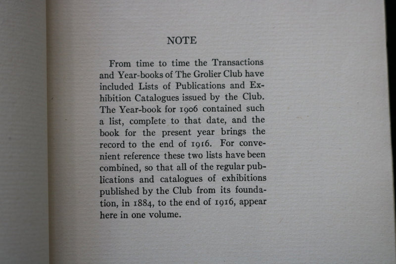 1917 LIST OF PUBLICATIONS AND EXHIBITION CATALOGUES 1884-1916 -SOFTCOVER- K 2235