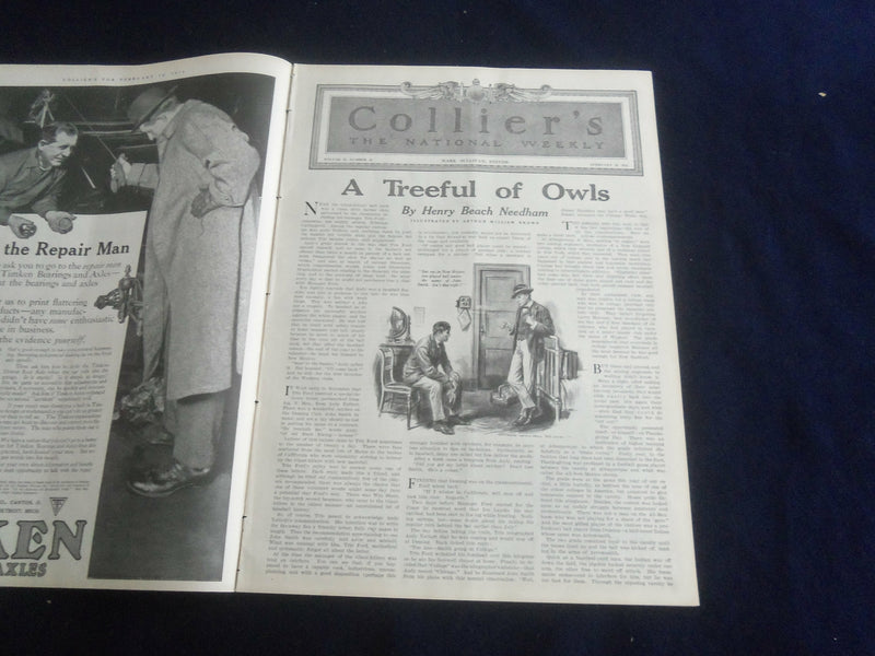 1914 FEBRUARY 14 COLLIER'S MAGAZINE - A TREEFUL OF OWLS - ST 7092