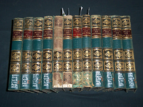 1860-1867 REVUE DES DEUX MONDES MAGAZINE BOUND VOLUME LOT OF 12 - KD 2D