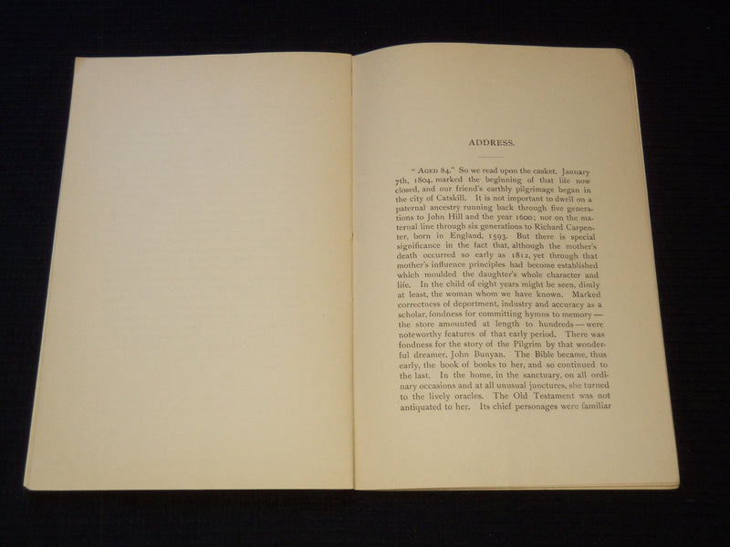 1888 MRS. ELIZA HILL ANDERSON FUNERAL ADDRESS - J 7543