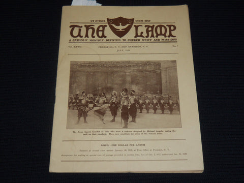 1929 JULY THE LAMP CATHOLIC MONTHLY MAGAZINE - THE SWIZZ GUARD - J 9999A