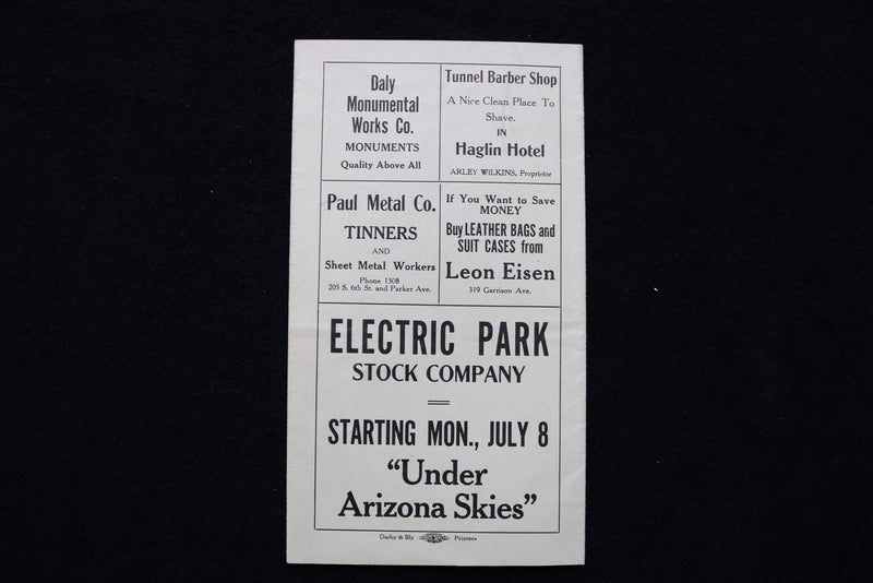 1920'S THE AUDITORIUM THEATRE BEAUTIFUL AT ELECTRIC PARK PROGRAM - K 1898