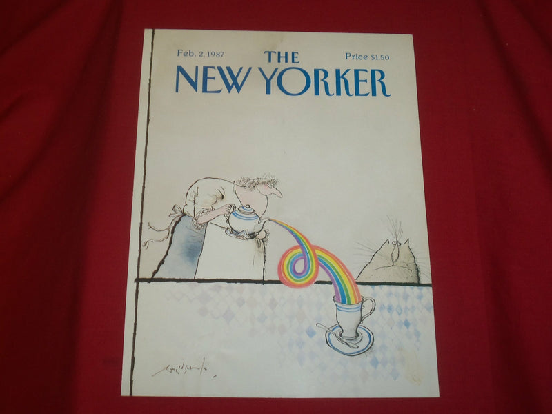 1987 FEBRUARY 2 NEW YORKER MAGAZINE FRONT COVER ONLY - GREAT ART FOR FRAMING