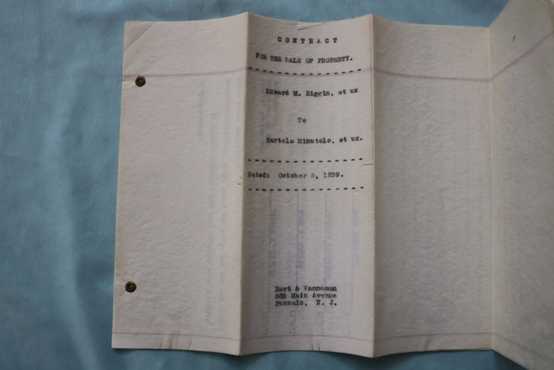 1938-1939 NEW JERSEY MORTGAGE AND PROPERY SALE CONTRACT - LOT OF 2 - K 2576
