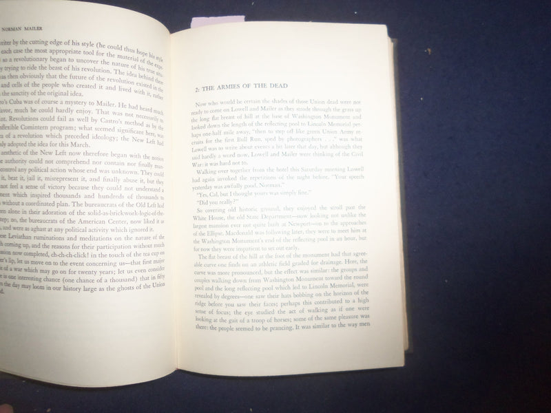1968 ARMIES OF THE NIGHT HARDCOVER BOOK BY NORMAN MAILER - 1ST EDITION - KD 8170