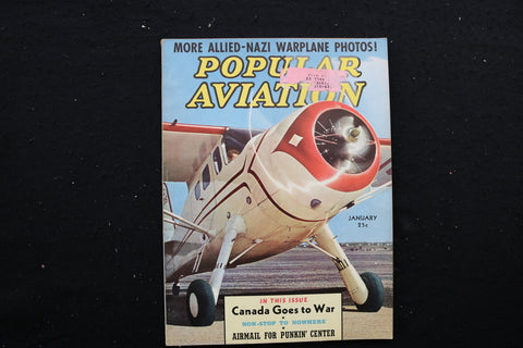1940 JANUARY POPULAR AVIATION MAGAZINE - CANADA GOES TO WAR COVER - SP 2617D