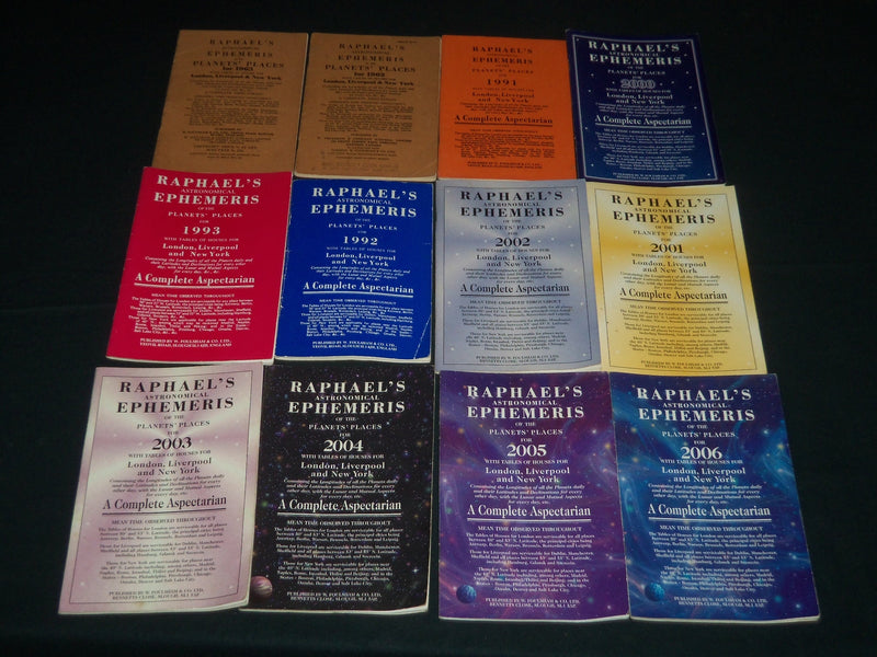 1948-2008 RAPHAEL'S ASTRONOMICAL EPHEMERIS OF PLANETS MAGAZINE LOT OF 53- O 290