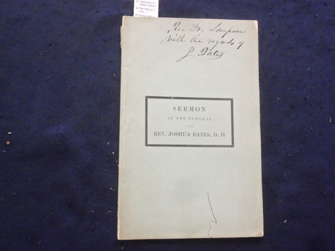 1854 REV. JOSHUA BATES FUNERAL SERMON SOFTCOVER BOOKLET - K 245