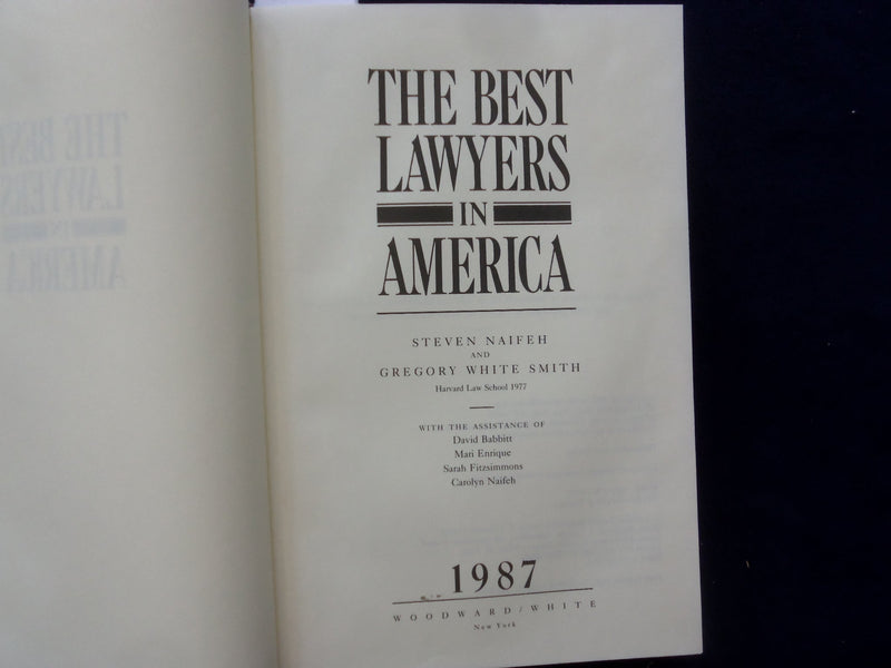 1983 & 1987 THE BEST LAWYERS IN AMERICA HARDCOVER BOOKS - 2 VOLUMES - KD 8830