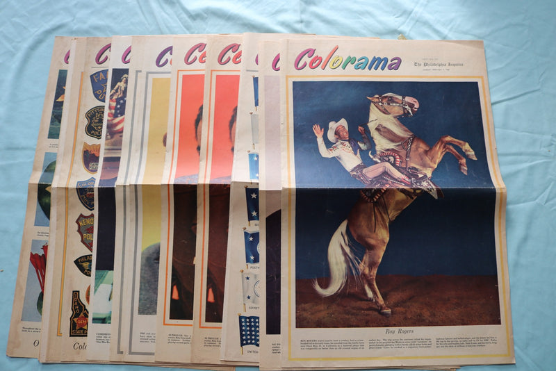 1950'S PHILADELPHIA INQUIRER COLORAMA SECTIONS - MOVIE STARS -LOT OF 18- NP 9232
