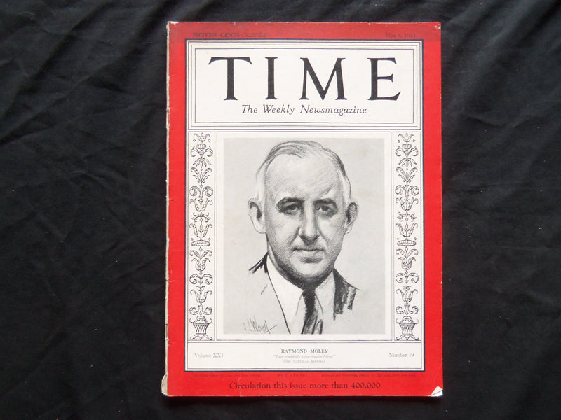 1933 MAY 8 TIME MAGAZINE - RAYMOND MOLEY - T 369