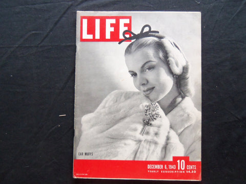 1943 DECEMBER 6 LIFE MAGAZINE - EARMUFFS IN FASHION - L 368