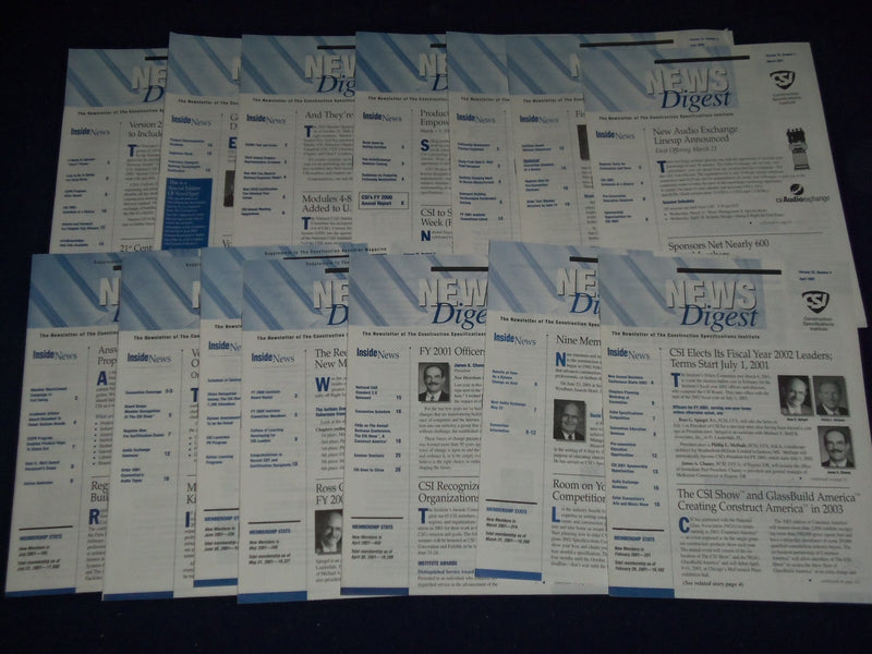 2000-2004 NEWS DIGEST CONSTRUCTION SPECIFICATIONS INSTITUTE LOT OF 46 - O 2255