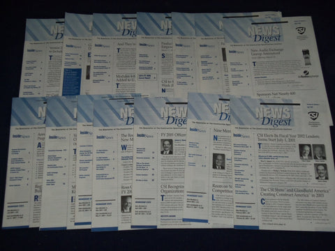 2000-2004 NEWS DIGEST CONSTRUCTION SPECIFICATIONS INSTITUTE LOT OF 46 - O 2255