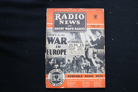 1935 JUNE RADIO NEWS AND THE SHORT WAVE MAGAZINE - WAR IN EUROPE COVER - E 10542
