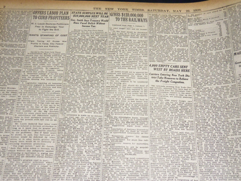 1920 MAY 22 NEW YORK TIMES - GONZALEZ FACTOR IN CARRANZA FALL - NT 8686
