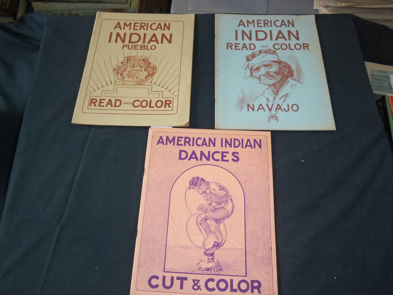 1948 & 1952 AMERICAN INDIAN READ-CUT AND COLOR BOOKS - LOT OF 3 - O 2618A