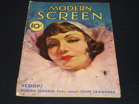 1933 APRIL MODERN SCREEN MAGAZINE - CLAUDETTE COLBERT COVER - E 16845